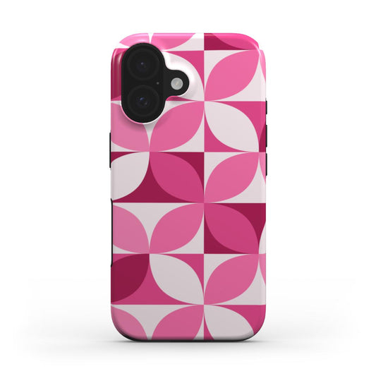 Pink Petal Geometric Phone Case - Stylish & Durable Protection