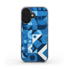 Cool Blue Geometrische Handyhülle – Hochschutz & Nachhaltiges Design Clear