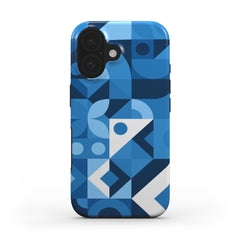 Cool Blue Geometrische Handyhülle – Hochschutz & Nachhaltiges Design MagSafe Tough