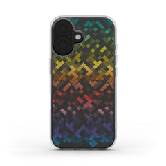 🌈 Bunte Pixelmuster Handyhülle – Lebendiges Geometrisches Design | Handyhülle MagSafe Clear