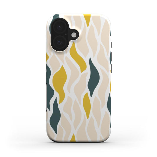 🟡 Yellow & Beige Organic Wave Phone Case – Abstract Nature-Inspired Design | Phone Case