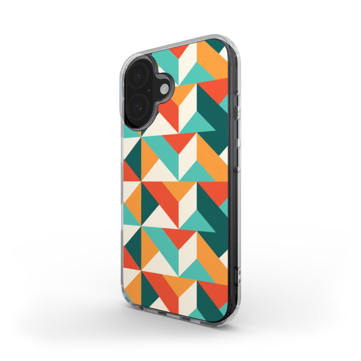 Cool Blue & Orange Geometrische Handyhülle – Hochschutz & Nachhaltiges Design