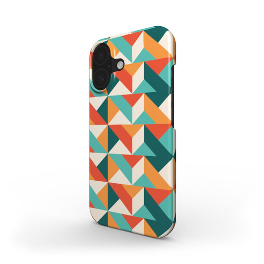 Cool Blue & Orange Geometrische Snap Handyhülle – Schlankes Design & Moderner Look