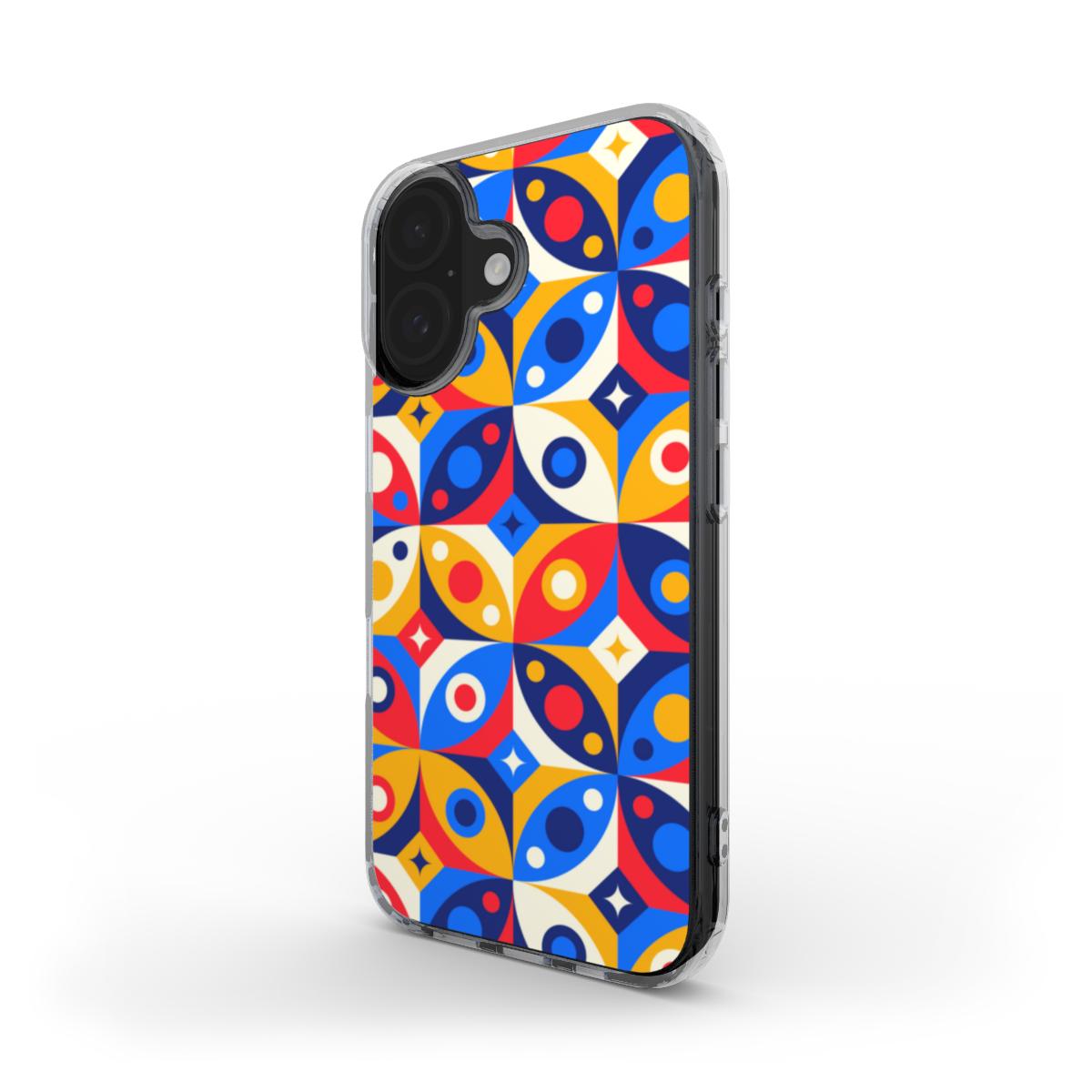 Knallige Pop-Art Kreise – Transparente Handyhülle