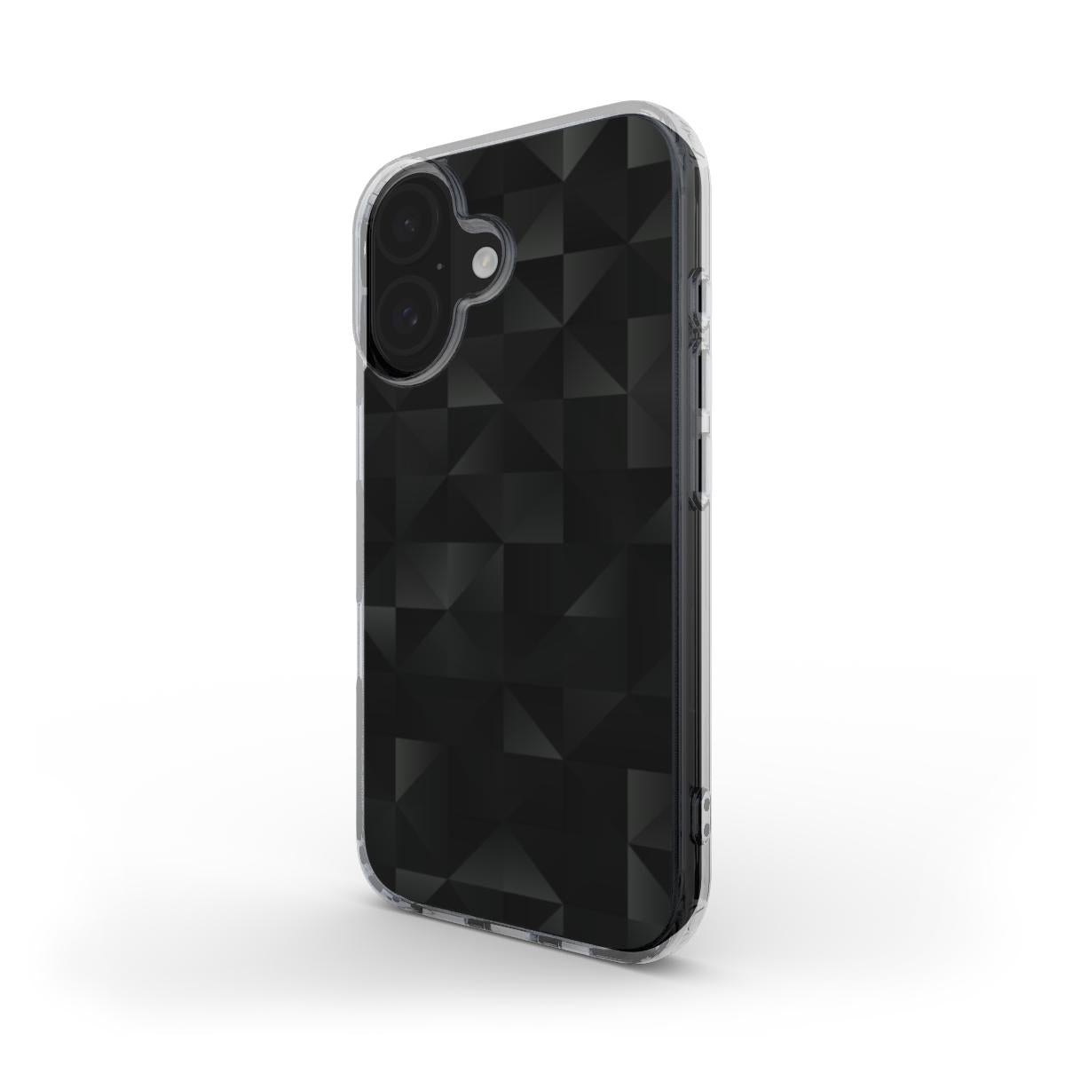 Schwarzes 3D-Geometrisch – MagSafe Transparente Handyhülle