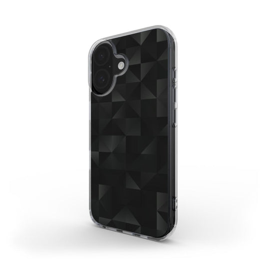 Schwarzes 3D-Geometrisch – MagSafe Transparente Handyhülle