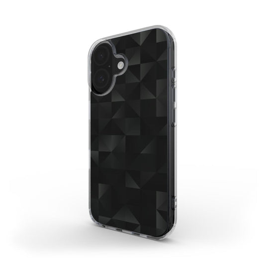 Schwarzes 3D-Geometrisch – Transparente Handyhülle