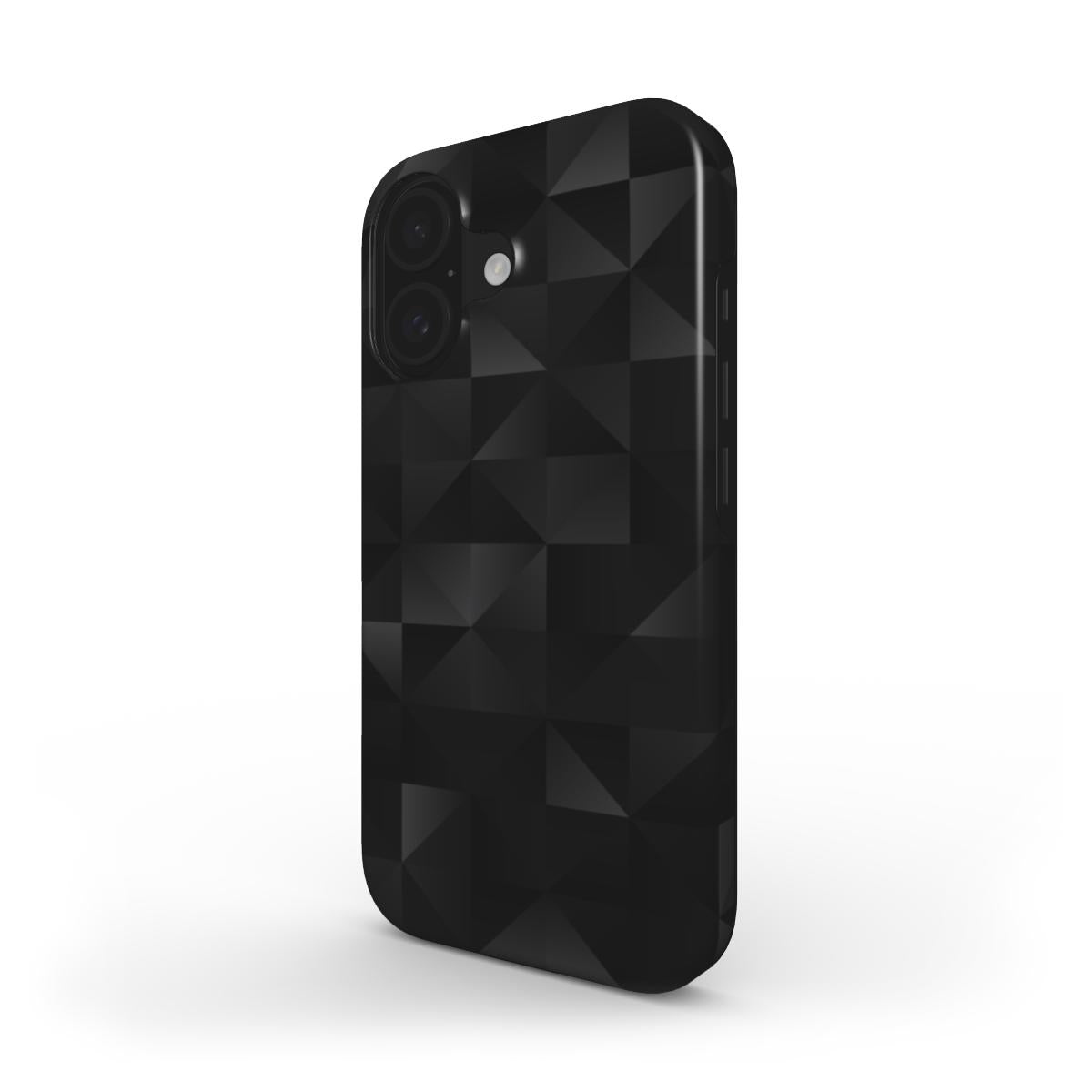 Schwarzes 3D-Geometrisch – MagSafe Robuste Handyhülle