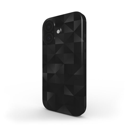 Schwarzes 3D-Geometrisch – MagSafe Robuste Handyhülle