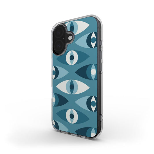 Blaue Abstrakte Augen – Transparente Handyhülle