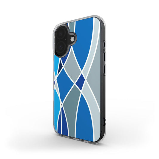 Blauer Fluss Abstrakt – MagSafe Transparente Handyhülle