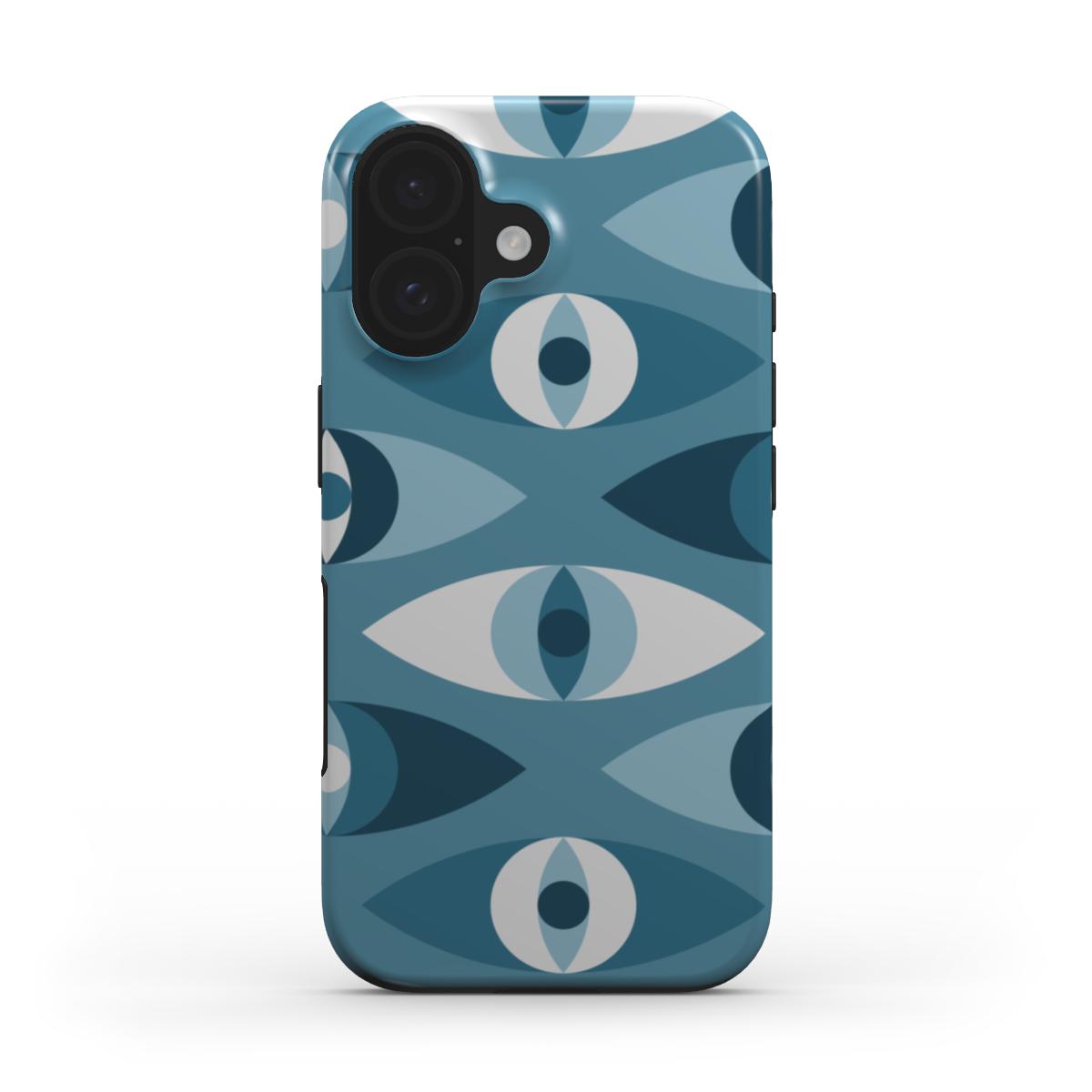 Blaue Abstrakte Augen – MagSafe Robuste Handyhülle