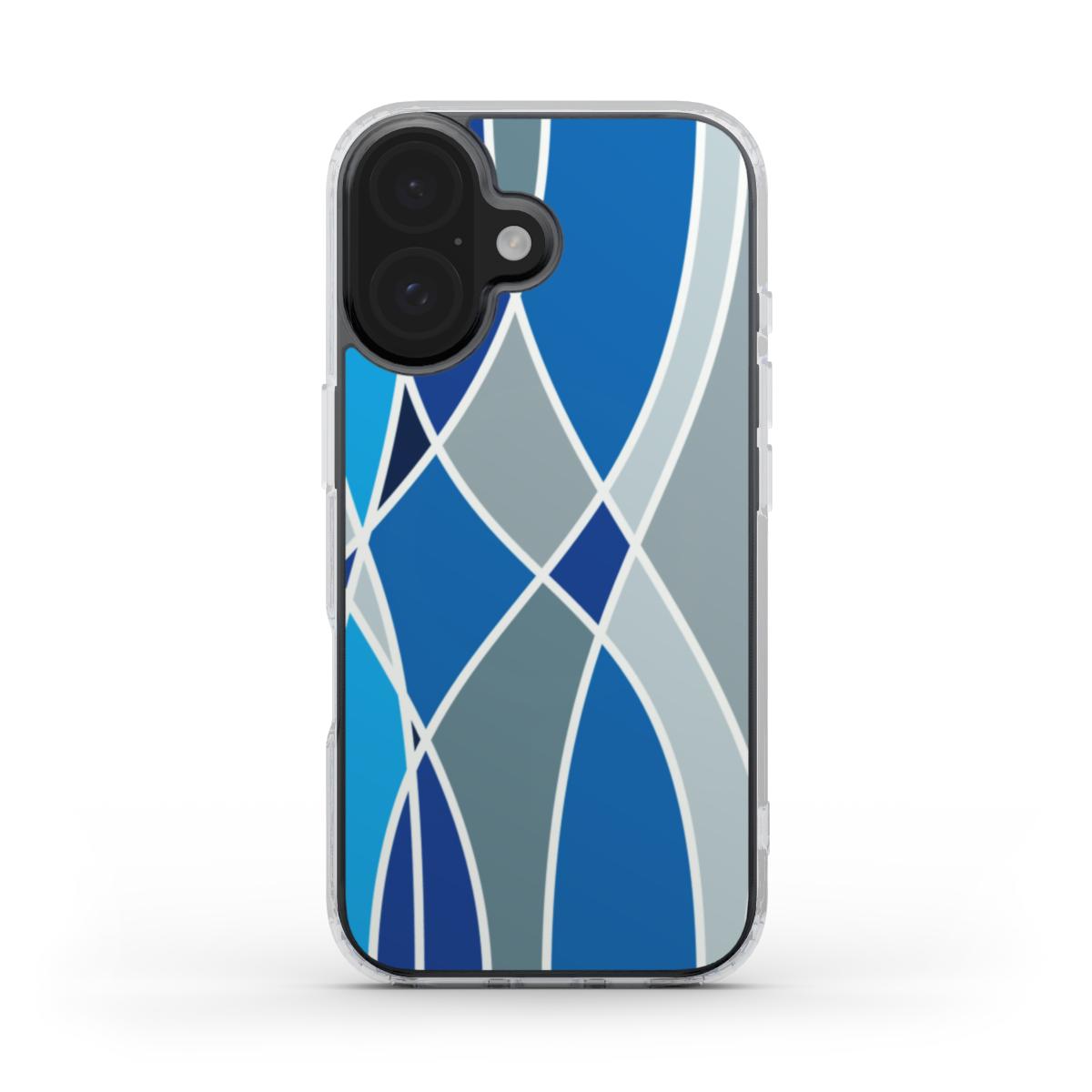 Blauer Fluss Abstrakt – MagSafe Transparente Handyhülle