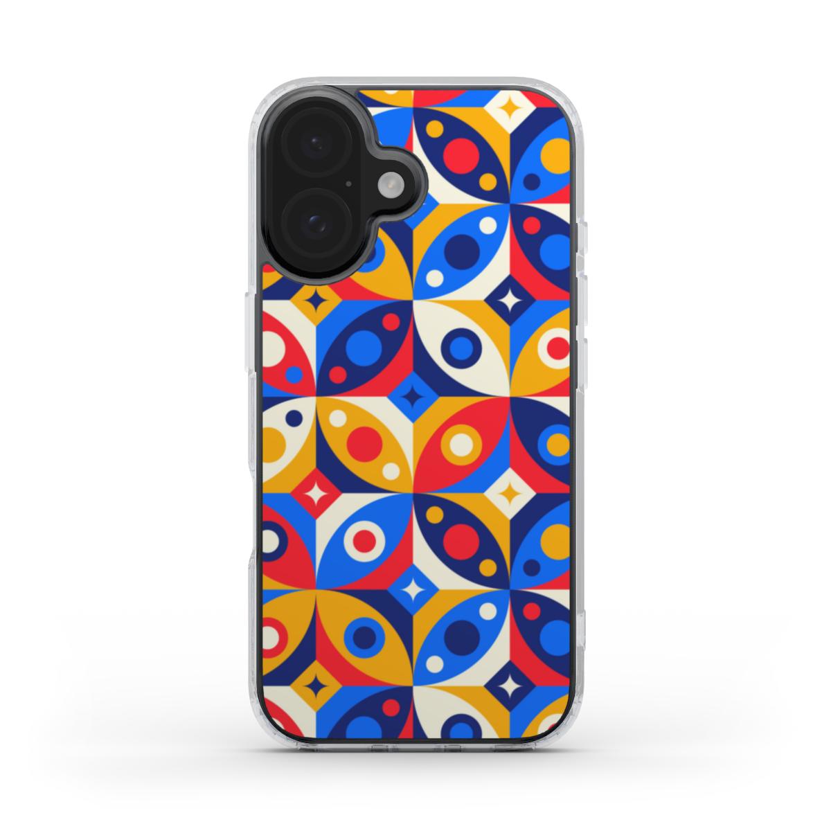 Knallige Pop-Art Kreise – Transparente Handyhülle