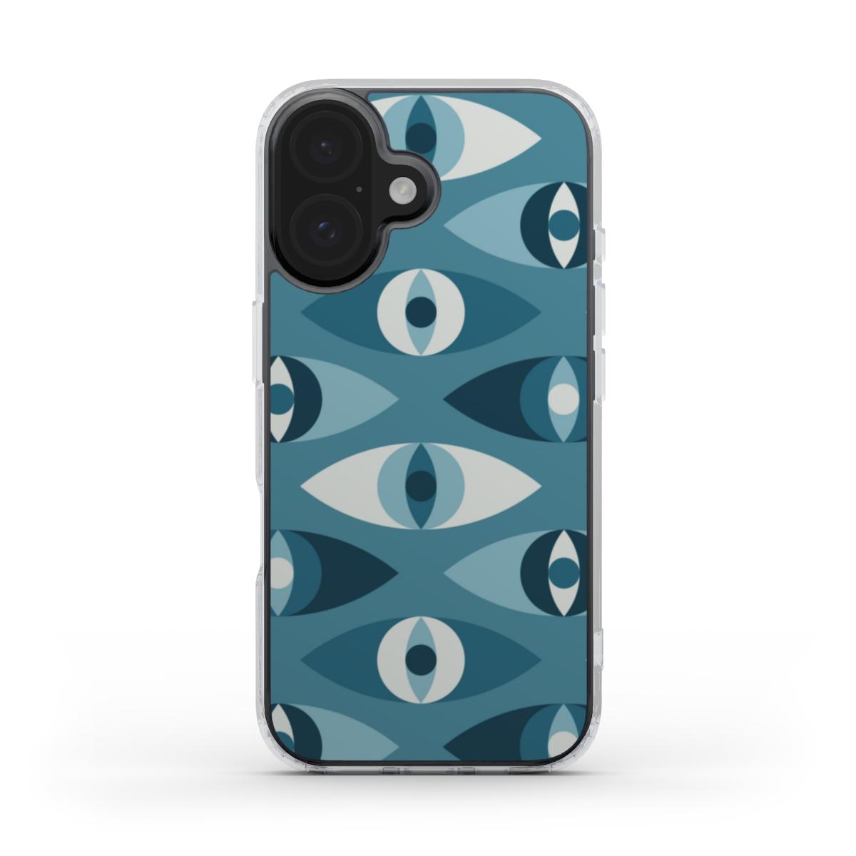 Blaue Abstrakte Augen – Transparente Handyhülle