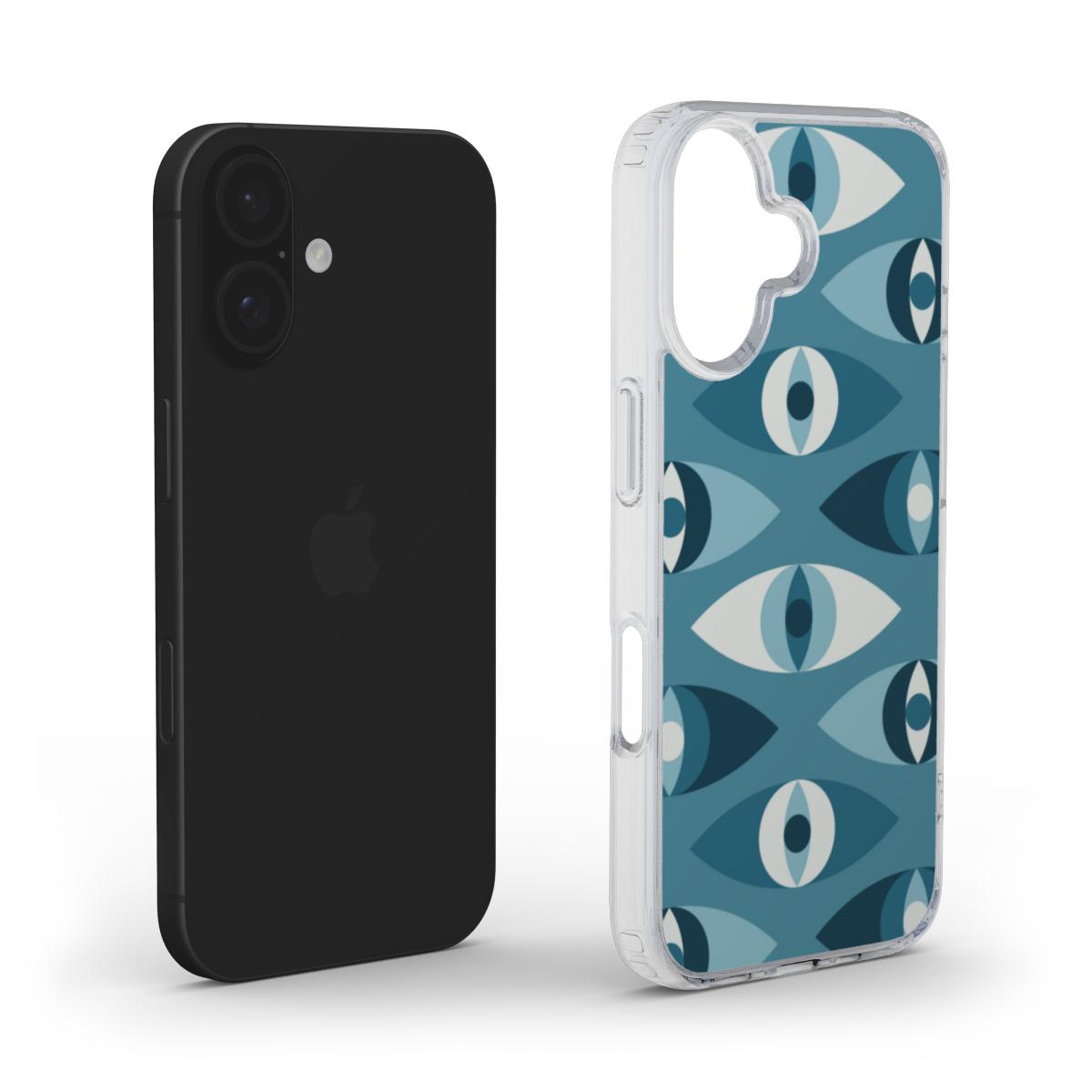 Blaue Abstrakte Augen – Transparente Handyhülle