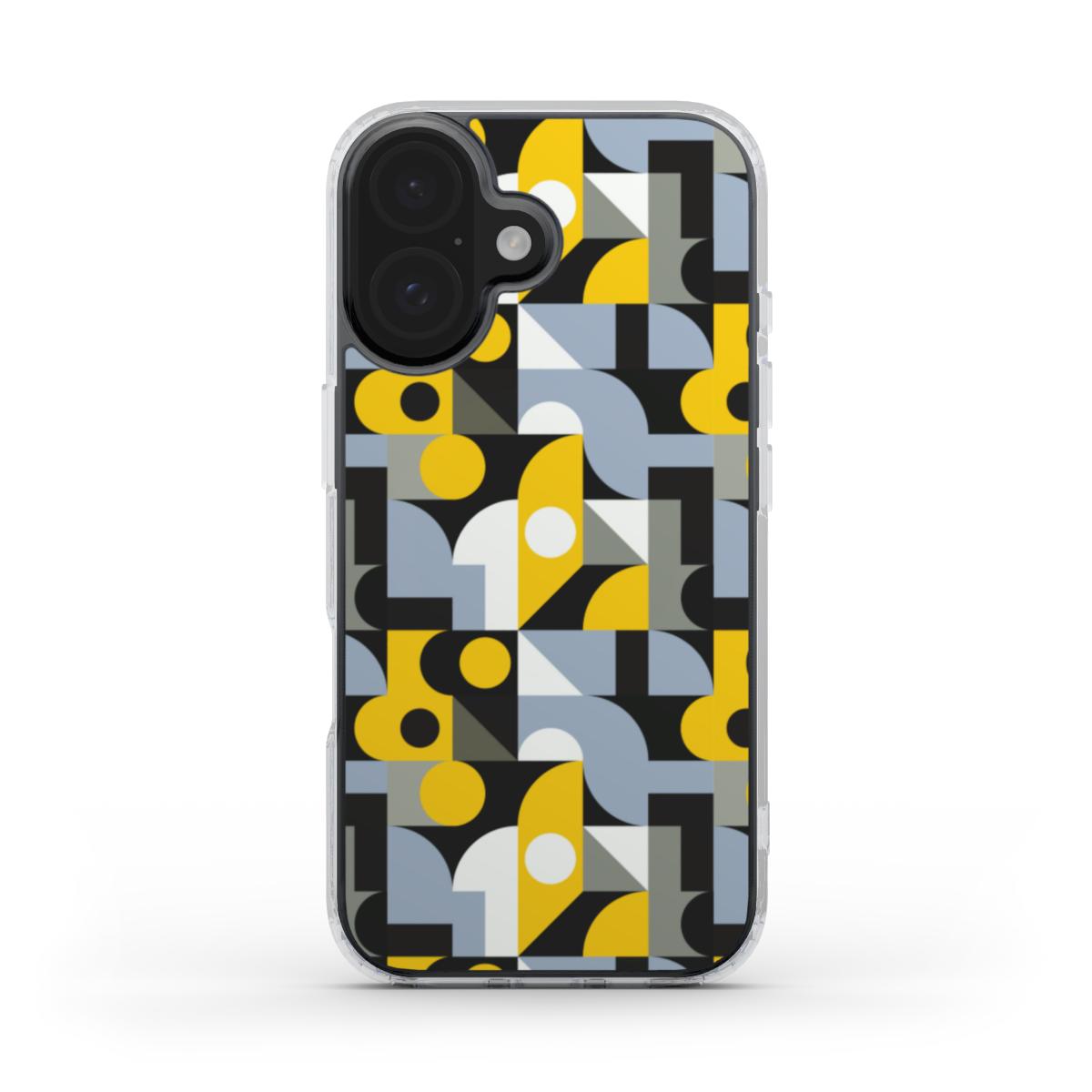 Gelbe Geometrische Formen – MagSafe Transparente Handyhülle