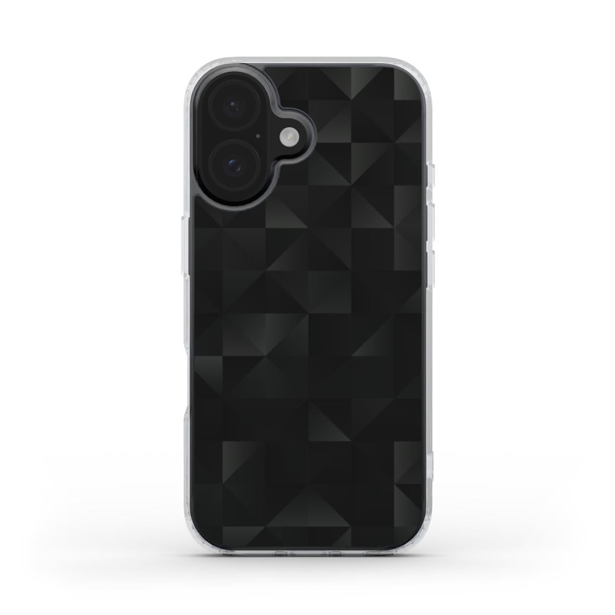 Schwarzes 3D-Geometrisch – Transparente Handyhülle