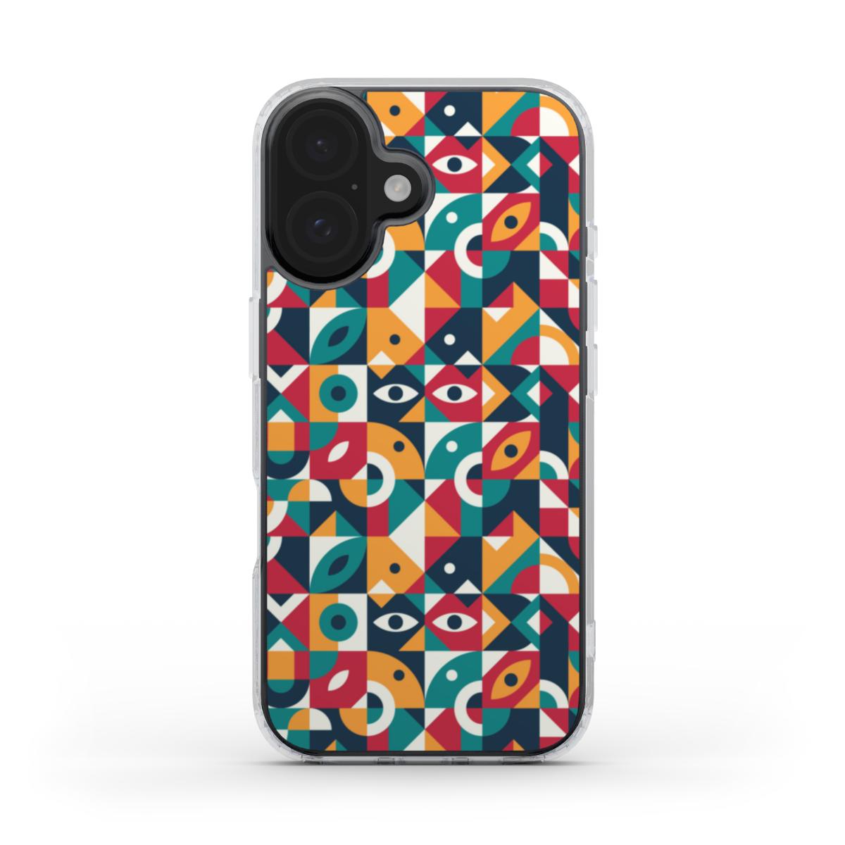 Buntes Geometrisches Abstrakt – Transparente Handyhülle