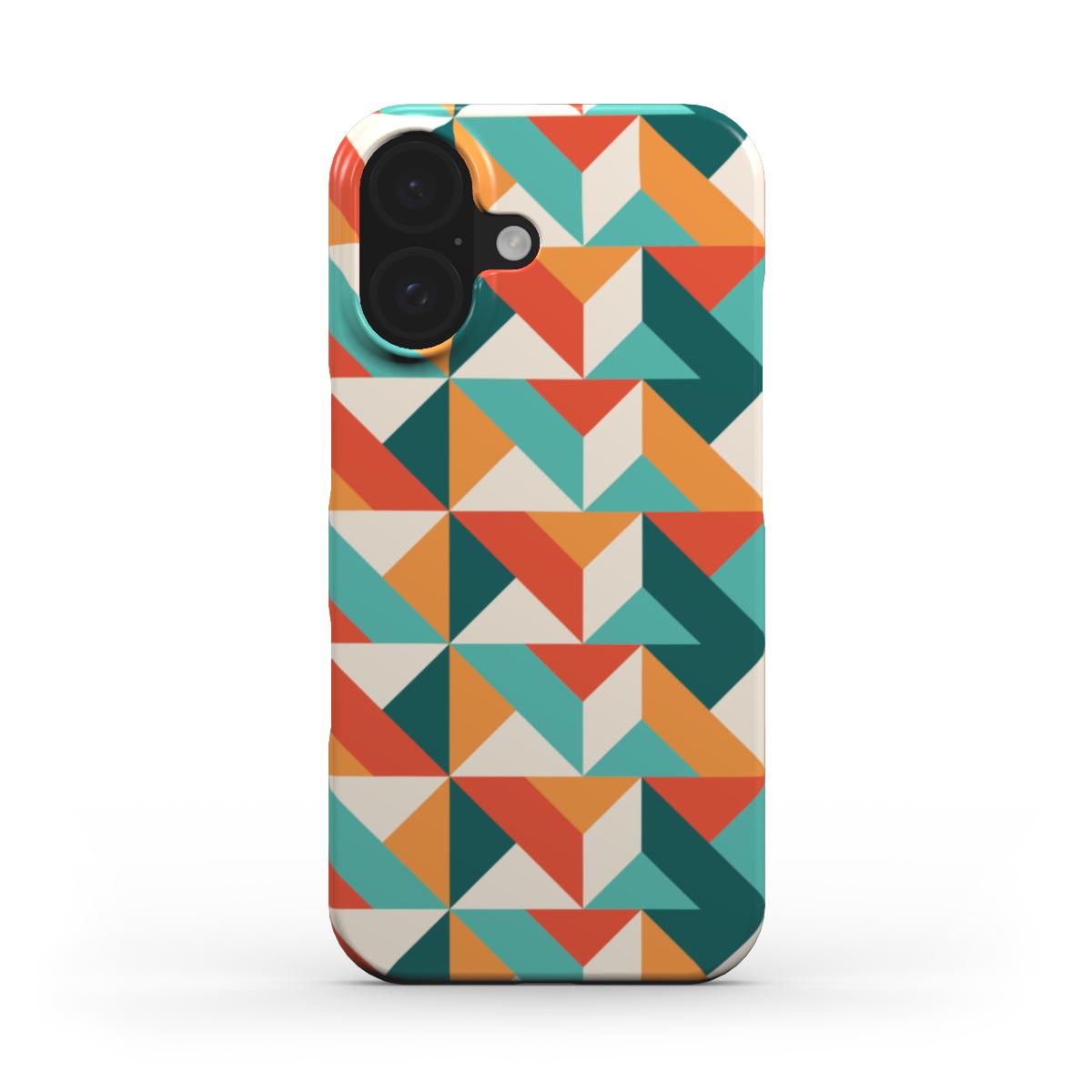 Cool Blue & Orange Geometrische Snap Handyhülle – Schlankes Design & Moderner Look